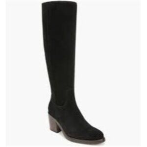 NEW Sam Edelman Shale Knee High Boots Womens 7.5 Black Suede Chic Contemporary